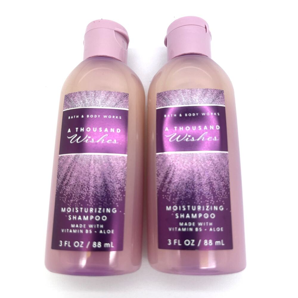 Bath Body Works A THOUSAND WISHES Moisturizing Shampoo TRAVEL 3 oz NEW Lot of 2